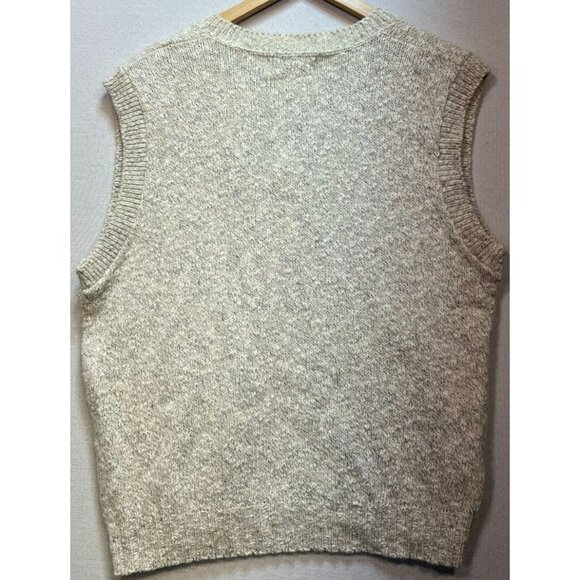 Winona Men's V Neck Pullover Wool Sweater Knit Sleeveless Size XL Tan Stretch - Picture 2 of 11